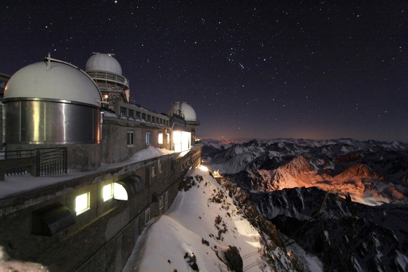 Winter Night at Pic du Midi observatory