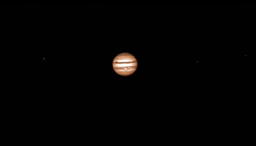 Jupiter photographed on a cold, misty night