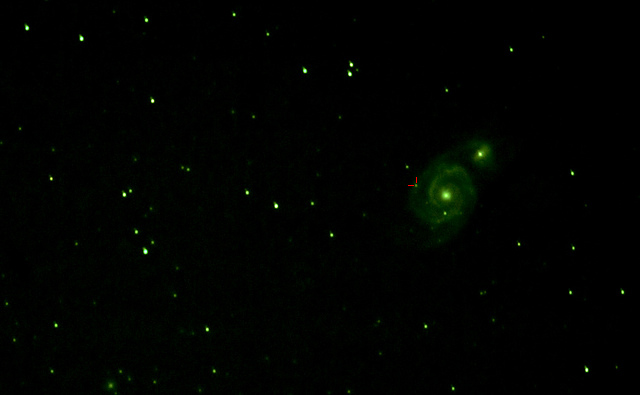 M51 Galaxy with Supernova SN2011dh marked in red
