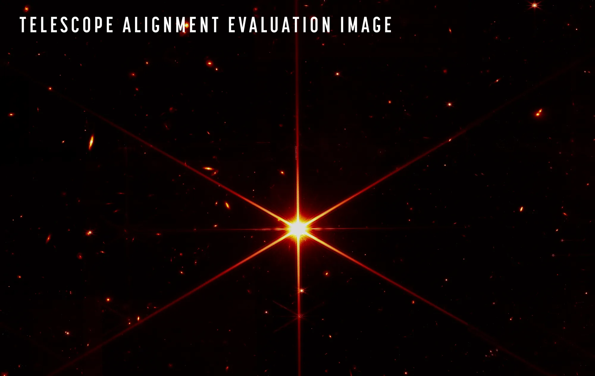 Each of the primary mirror segments have been adjusted to produce one unified image of the same star.